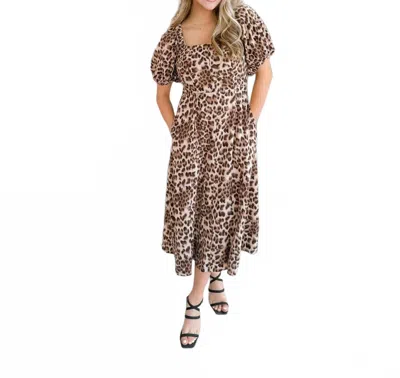 Eesome Women's Wild Graces Printed Midi Dress In Leopard Print In Brown