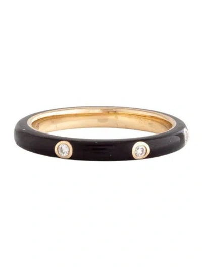 Pre-owned Ef Collection 14k Diamond & Enamel Band In Multicolor