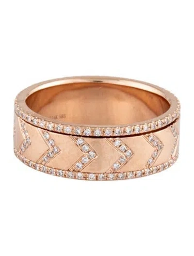 Pre-owned Ef Collection 14k Diamond Arrow Spinner Eternity Band In Multicolor