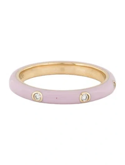 Pre-owned Ef Collection 14k Diamond Band In Pink