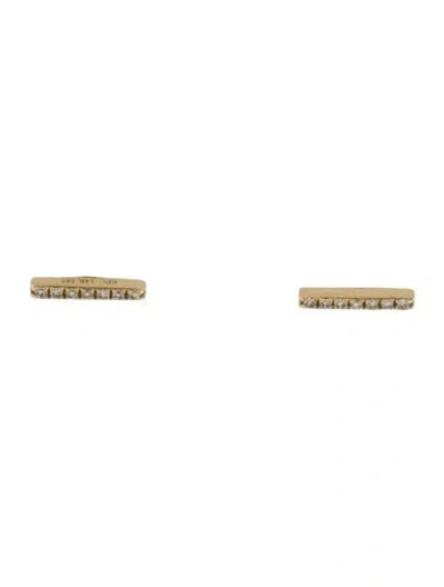 Pre-owned Ef Collection 14k Diamond Bar Stud Earrings In Multi