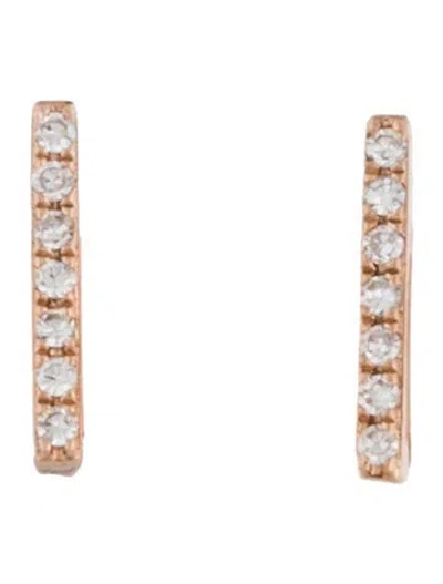Pre-owned Ef Collection 14k Diamond Bar Stud Earrings In Multicolor
