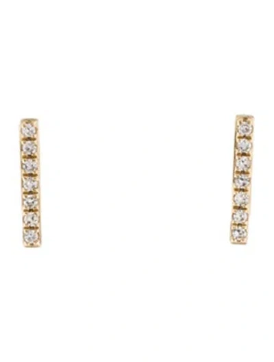 Pre-owned Ef Collection 14k Diamond Bar Studs In Multi