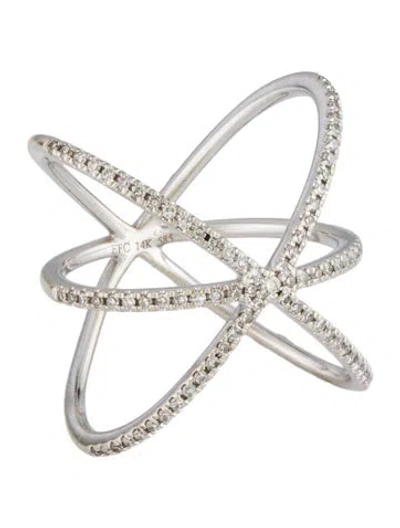 Pre-owned Ef Collection 14k Diamond Cage Ring In Multi