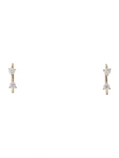 Pre-owned Ef Collection 14k Diamond Convertible Stud Drop Earrings In Multicolor