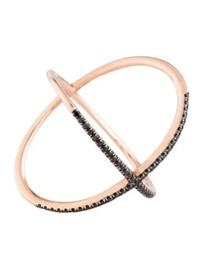 Pre-owned Ef Collection 14k Diamond Crossover Cocktail Ring In Multicolor