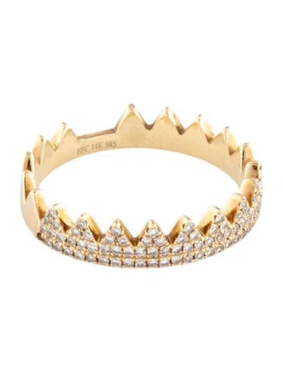 Pre-owned Ef Collection 14k Diamond Crown Band In Multicolor