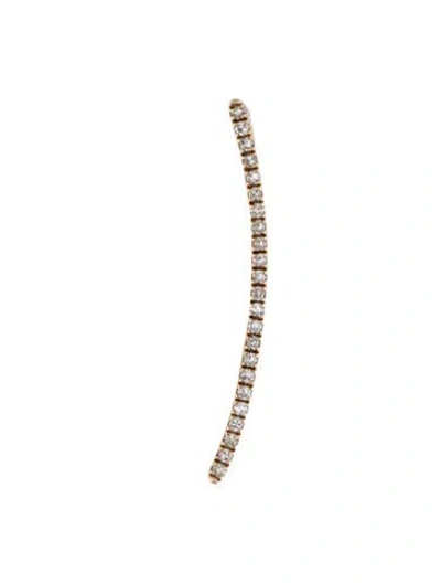 Pre-owned Ef Collection 14k Diamond Curved Left Single Ear Climber In Multicolor