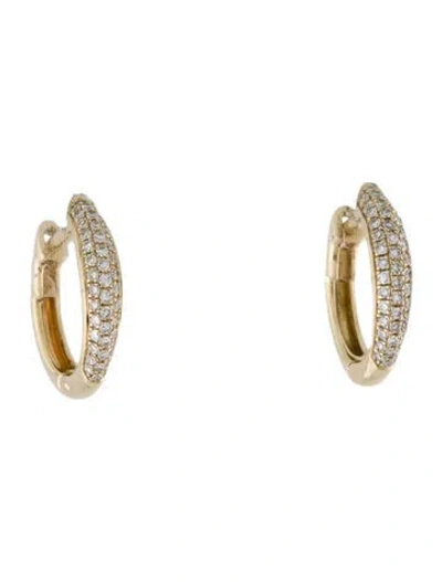 Pre-owned Ef Collection 14k Diamond Dome Huggie Earrings In Multi