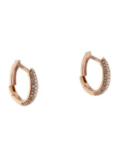 Pre-owned Ef Collection 14k Diamond Dome Huggie Earrings In Multicolor