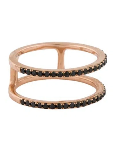 Pre-owned Ef Collection 14k Diamond Double Spiral Ring In Multi
