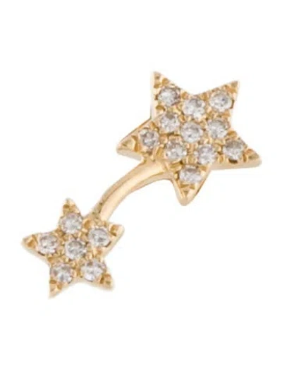 Pre-owned Ef Collection 14k Diamond Double Star Single Earring In Multi
