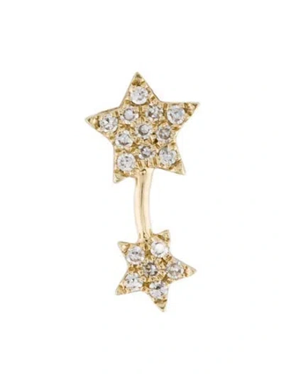 Pre-owned Ef Collection 14k Diamond Double Star Single Stud Earring In Multi