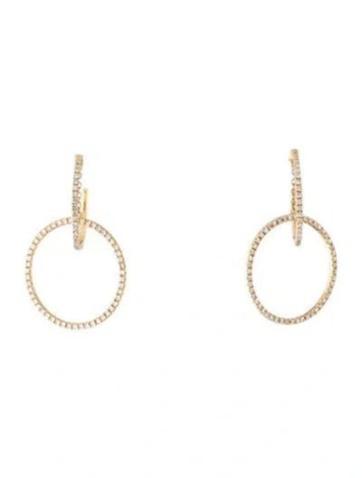 Pre-owned Ef Collection 14k Diamond Drop Earrings In Multicolor