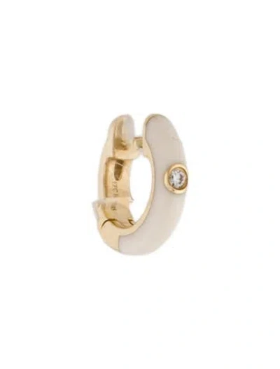 Pre-owned Ef Collection 14k Diamond Enamel Huggie Earring In Multi