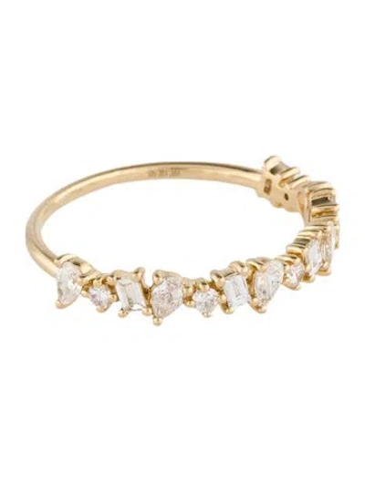 Pre-owned Ef Collection 14k Diamond Half Multifaceted Band