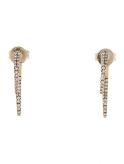 Pre-owned Ef Collection 14k Diamond Hook Stud Earrings In Multicolor