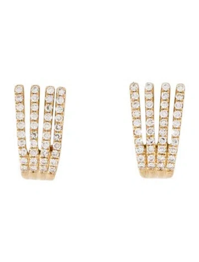 Pre-owned Ef Collection 14k Diamond Huggie Earrings In Multi