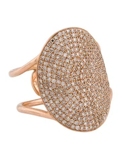 Pre-owned Ef Collection 14k Diamond Jumbo Oval Ring In Multi