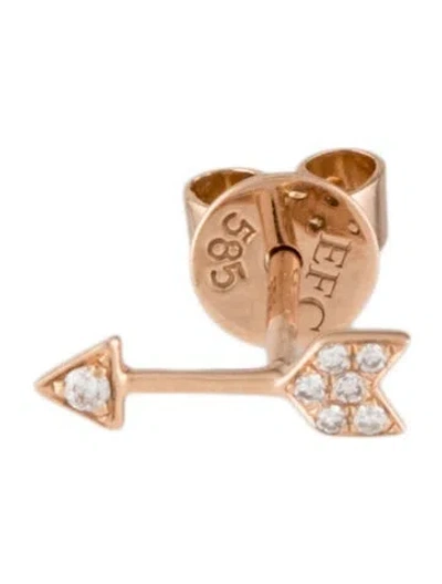 Pre-owned Ef Collection 14k Diamond Mini Arrow Single Stud Earring In Multicolor
