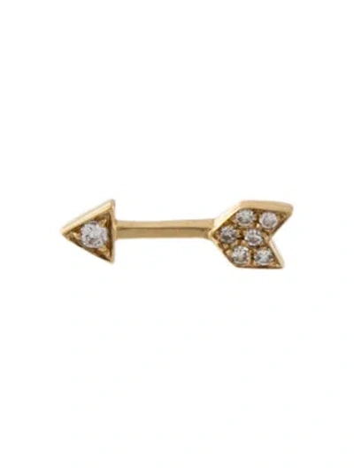Pre-owned Ef Collection 14k Diamond Mini Arrow Stud Single Earring In Multicolor