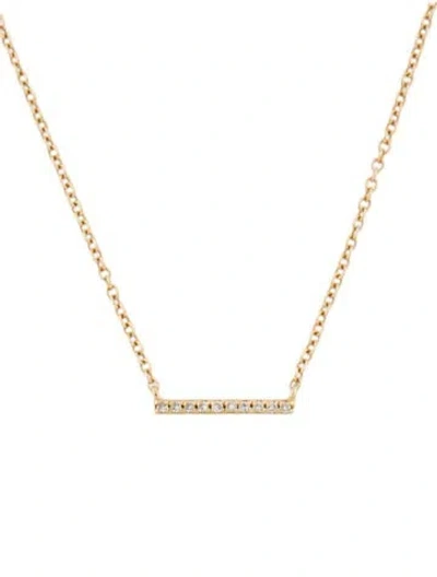Pre-owned Ef Collection 14k Diamond Mini Bar Necklace, 18" In Multi