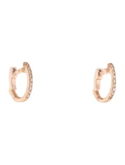 Pre-owned Ef Collection 14k Diamond Mini Huggie Earrings In Multicolor