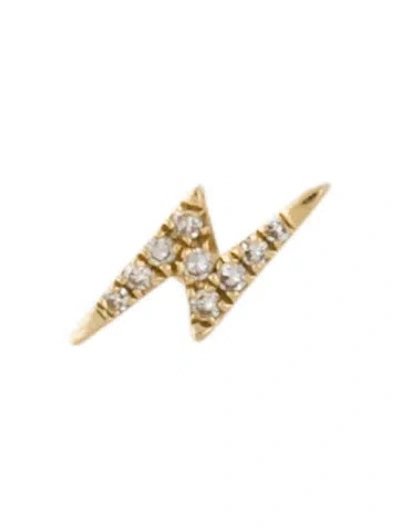 Pre-owned Ef Collection 14k Diamond Mini Lightning Bolt Single Earring In Multicolor