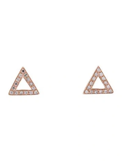 Pre-owned Ef Collection 14k Diamond Mini Triangle Stud Earrings In Multicolor