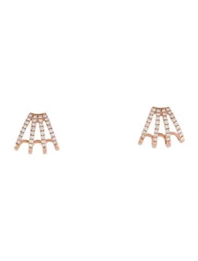 Pre-owned Ef Collection 14k Diamond Multi Huggie Earrings