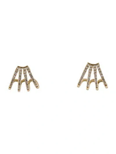 Pre-owned Ef Collection 14k Diamond Multi Huggie Earrings