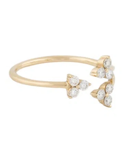 Pre-owned Ef Collection 14k Diamond Open Cocktail Ring In Multi