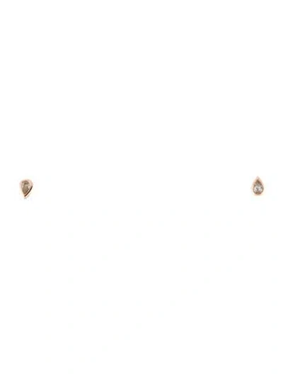 Pre-owned Ef Collection 14k Diamond Pear Stud Earrings In Multi