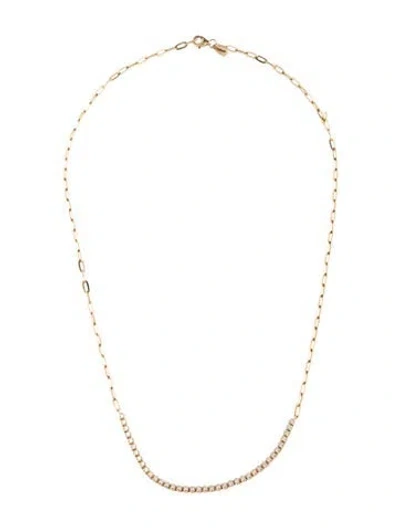 Pre-owned Ef Collection 14k Diamond Segment Mini Link Choker Necklace, 17.5" In Multicolor