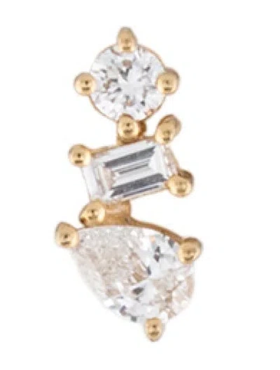 Pre-owned Ef Collection 14k Diamond Single Stud Earring In Multicolor