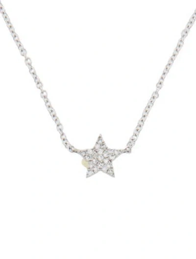 Pre-owned Ef Collection 14k Diamond Star Station Necklace, 15.5" In Multi
