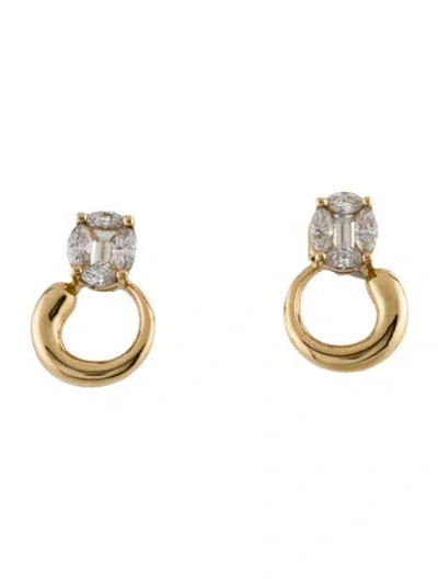 Pre-owned Ef Collection 14k Diamond Stud Earrings In Multi