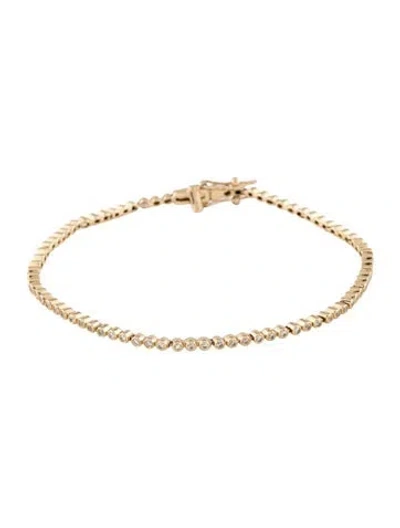 Pre-owned Ef Collection 14k Diamond Tennis Bracelet, 7" In Multicolor