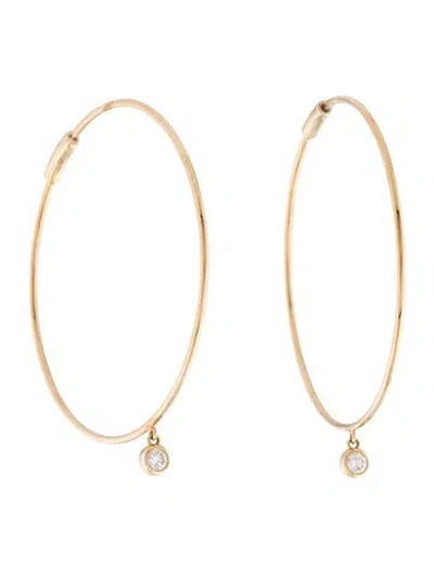 Pre-owned Ef Collection 14k Diamond The Perfect Gold Hoop Earrings In Multi