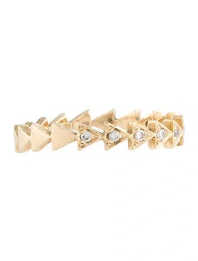Pre-owned Ef Collection 14k Diamond Triangle Band In Multi