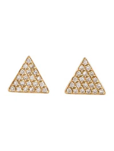 Pre-owned Ef Collection 14k Diamond Triangle Stud Earrings In Multicolor