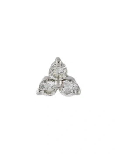 Pre-owned Ef Collection 14k Diamond Trio Single Stud Earring In Multicolor