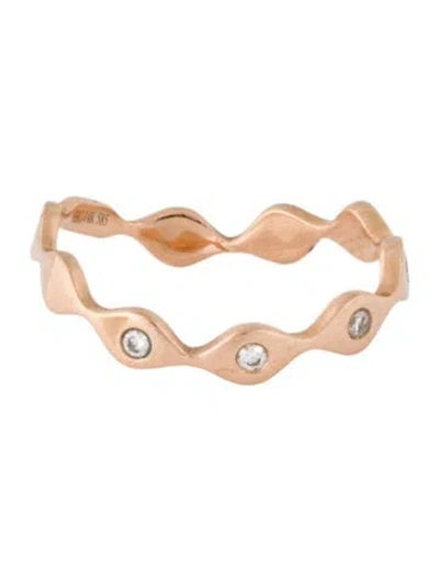 Pre-owned Ef Collection 14k Diamond Wave Band In Multi