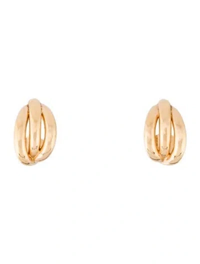 Pre-owned Ef Collection 14k Knot Huggie Earrings In Multi