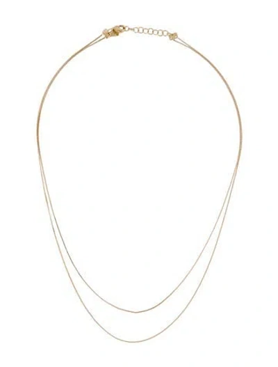Pre-owned Ef Collection 14k Layered Box Chain Necklace, 15.25" In Multi