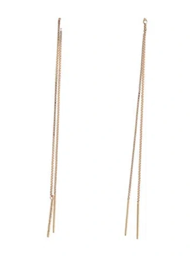 Pre-owned Ef Collection 14k Liquid Gold Threader Drop Earrings In Multi