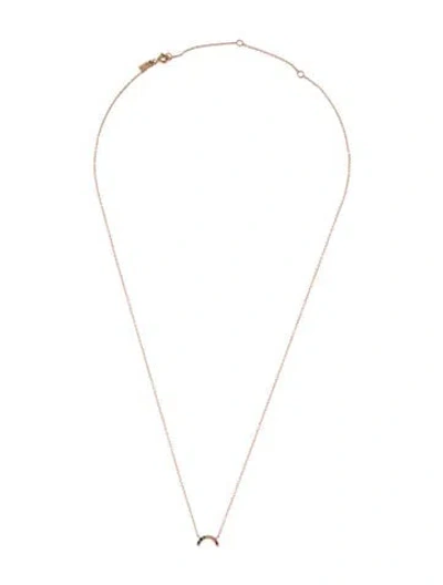 Pre-owned Ef Collection 14k Multistone Rainbow Pendant Necklace, 19"