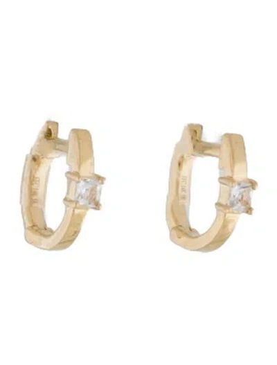 Pre-owned Ef Collection 14k Quartz Huggie Earrings In Multi