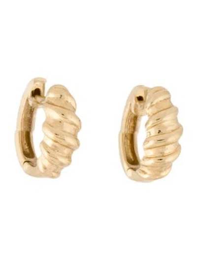 Pre-owned Ef Collection 14k Spiral Huggie Hoop Earrings In Multi