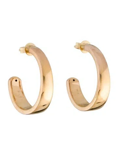 Pre-owned Ef Collection 14k Tapered Hoop Earrings In Multi